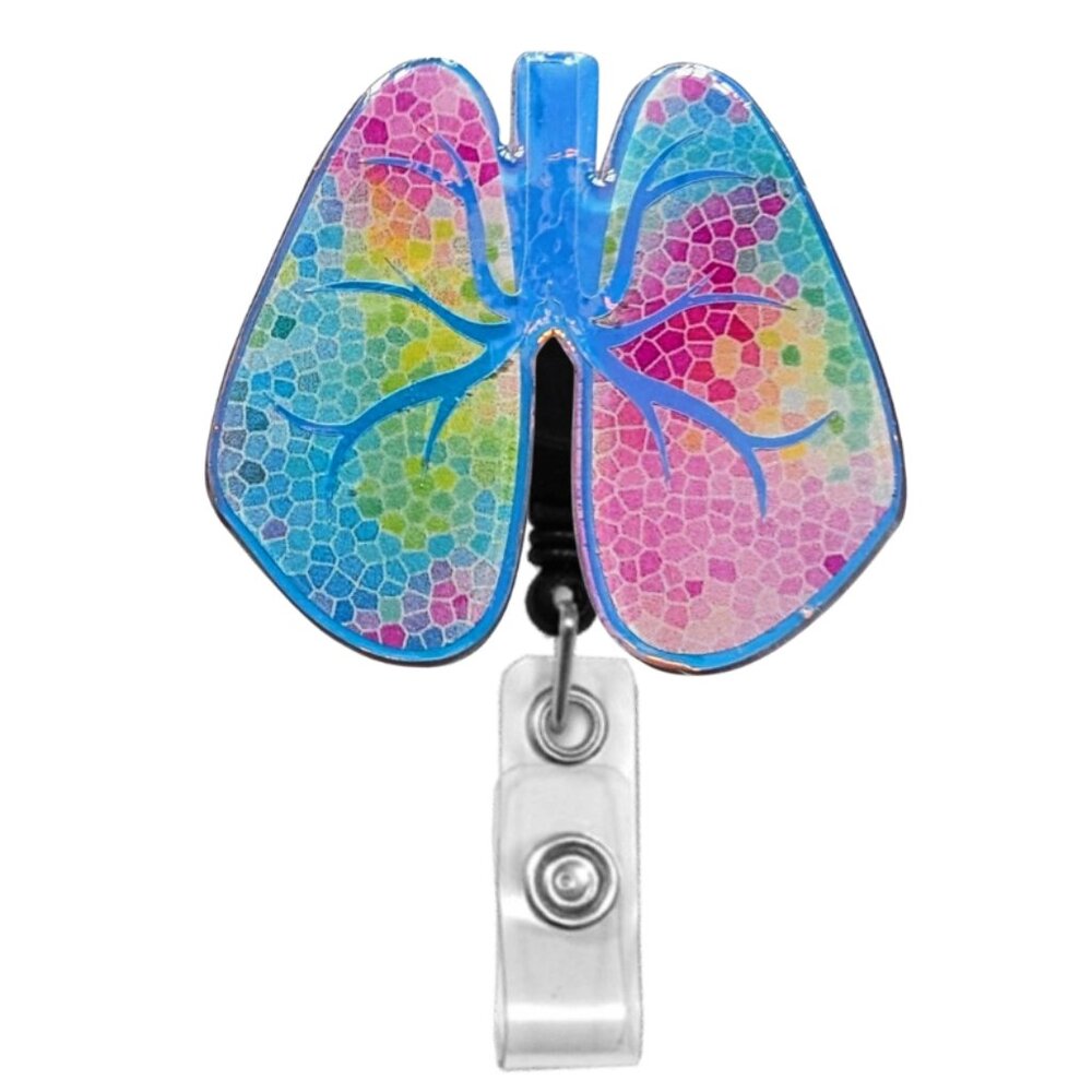 Lung Badge Reel | Handmade ID Holder Nurse Teacher Student Therapist Gift NWT